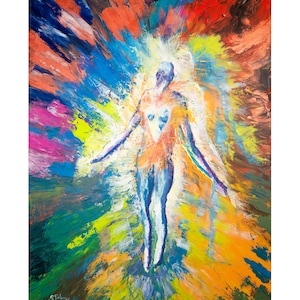 The Evolution of the Self | Visionary art by @AttractPassion | Intuitive Energetic Painting | Print on canvas