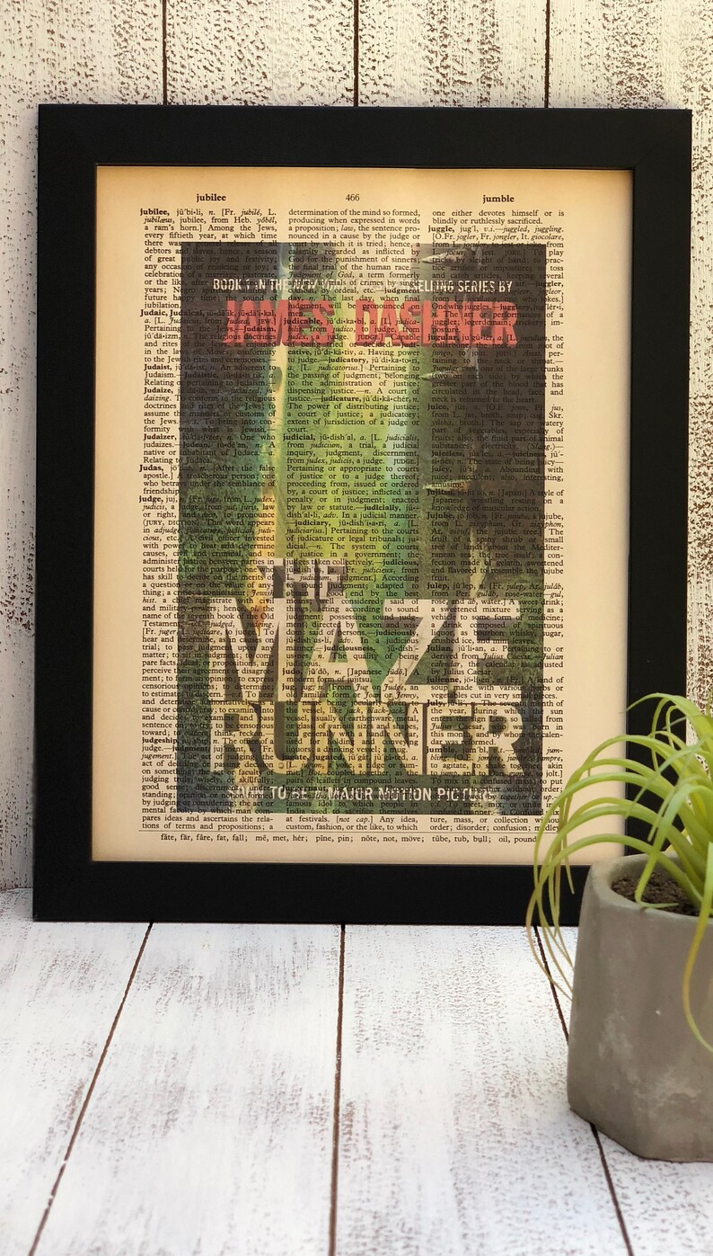 maze runner book cover dictionary print etsy