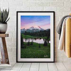 Mt. Rainier Sunrise Print: Tipsoo Lake, Pacific Northwest National Park