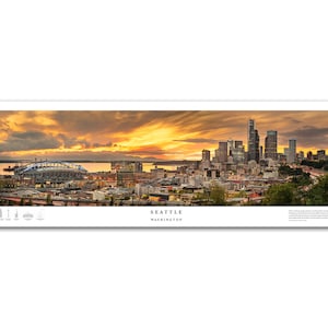 SEATTLE SKYLINE PRINT Wall Decor  - Seattle Beacon Hill Wall Art  - Seattle Wall Art - Seattle Skyline Art - Seattle Photo - Moody Print