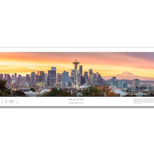 SEATTLE SKYLINE PRINT Wall Decor - (2020 Skyline) Seattle Large Wall Art - Seattle Wall Art - Seattle Skyline Art - Seattle Photo