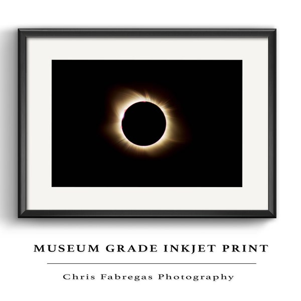 FOTOGRAFÍA DE ECLIPSE SOLAR Arte de pared, Impresión de eclipse solar total, Decoración de pared de bellas artes