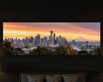 SEATTLE SKYLINE PRINT Limited Edition - Seattle Skyline Panoramic Print Wall Decor - Seattle Large Wall Art - Seattle Wall Art - Seattle
