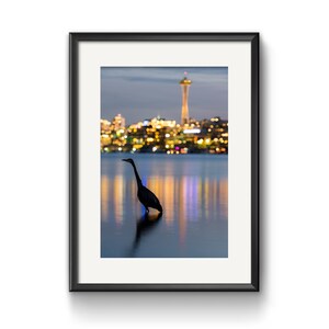 Blue Heron Seattle Photograph: Space Needle Fine Art Print