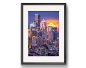 Seattle Supermoon Photography: Limited Edition Archival Art Print