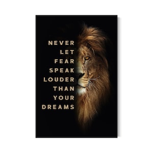 Lion Motivational Canvas Art: Inspirational Office Decor