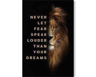 Lion Motivational Canvas Art: Inspirational Office Decor