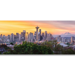 Seattle Skyline Panoramic Print: Limited Edition Autographed Wall Art