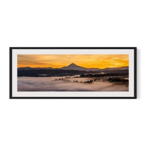 Mount Hood Sunrise Print: PNW Foggy Landscape Photography