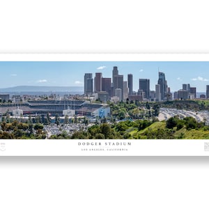 Dodger Stadium Panoramic Poster: Los Angeles Skyline Wall Art