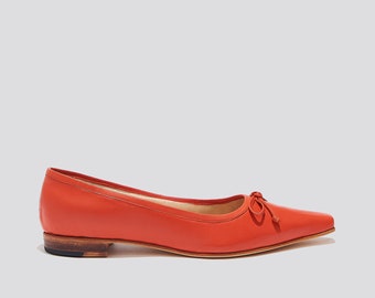 Ema Bow Ballet Flat in Tomato