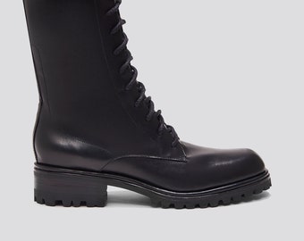 High Roma Lace Up Boot in Black