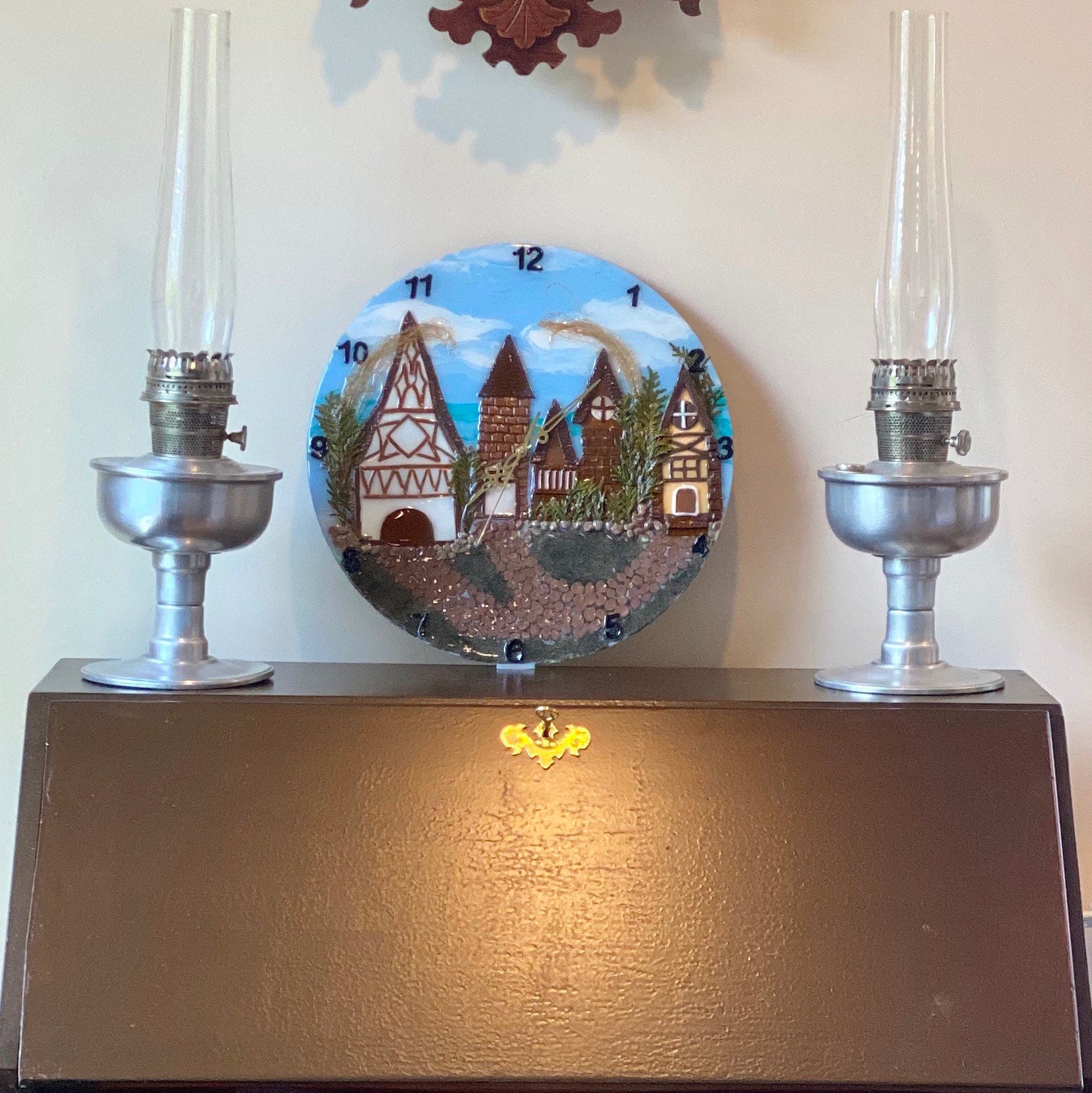 Village Clock Handmade Etsy