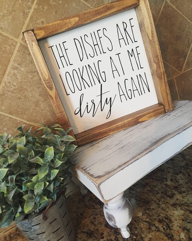 Dirty dishes funny wood sign 9x9 MORE COLORS available. Hand Etsy