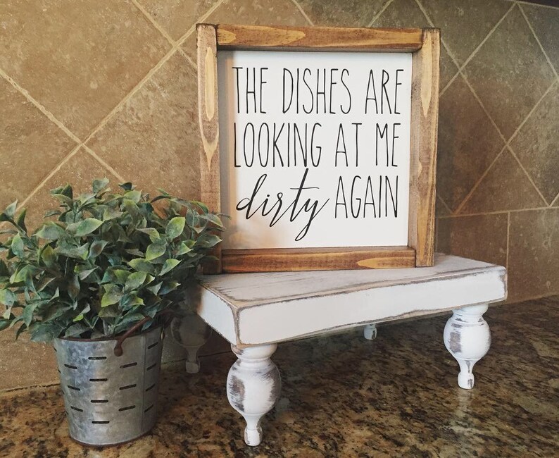 Dirty dishes funny wood sign 9x9 MORE COLORS available. Hand Etsy