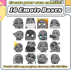 Emote Base Pack - DIY Emotes for Twitch, Discord, YouTube, Streaming