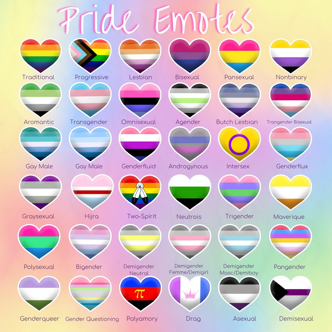 Pride Emotes 36 Pride Flag Heart Emotes Pride Flag Twitch, Discord