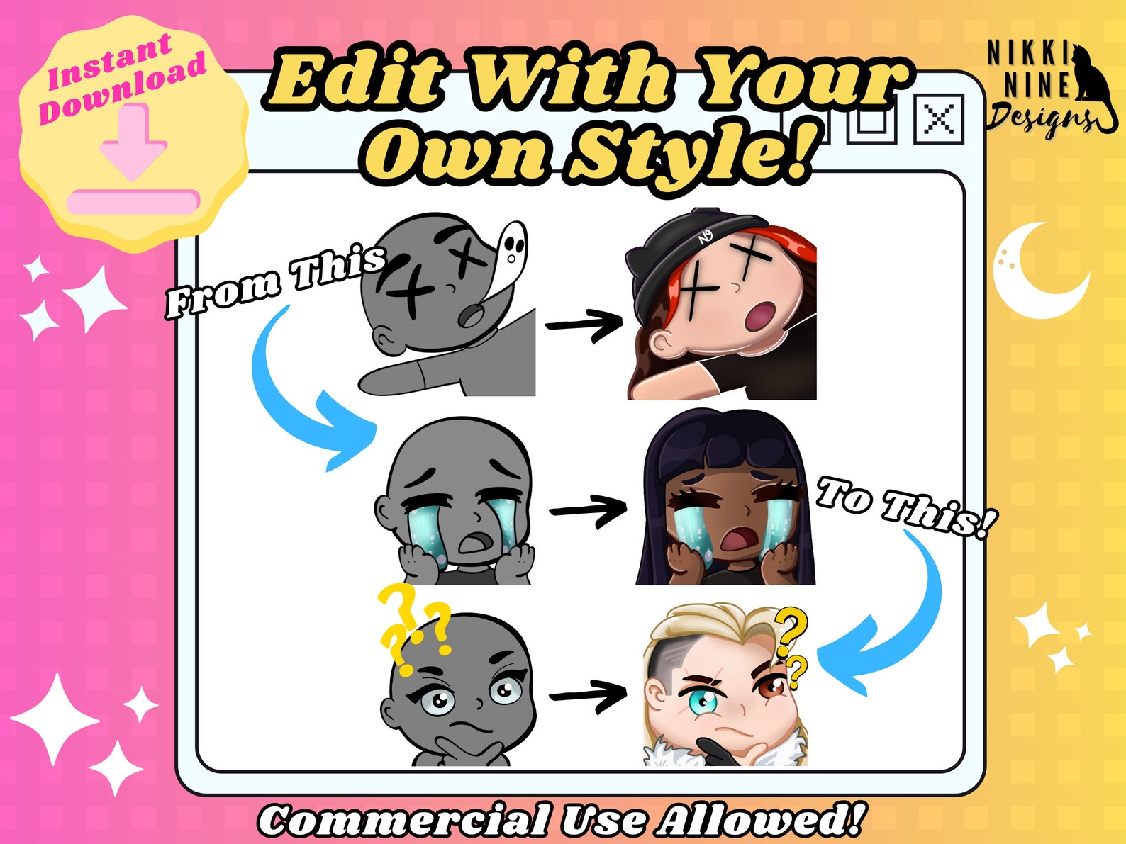 Emote Base Pack - DIY Emotes for Twitch, Discord, Youtube, Streaming ...