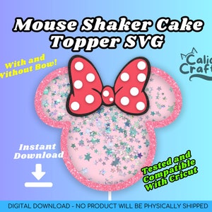 Cabeza de ratón Shaker Cake Topper SVG, Cake Topper SVG, Cake Topper Shaker, Cake Topper Shaker Base
