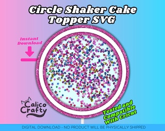 Circle Shaker Cake Topper SVG | Cake Topper SVG | Cake Topper Shaker | Cake Topper Shaker Base