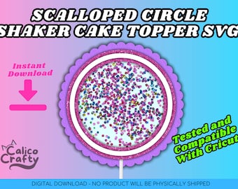 Scalloped Circle Shaker Cake Topper SVG | Cake Topper SVG | Cake Topper Shaker | Cake Topper Shaker Base