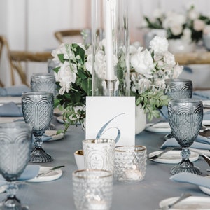 Dusty Blue Wedding, Blue Table Numbers, Watercolor, Printable Table Numbers, Digital Download, Beach Wedding Decor, Dusty Blue Wedding Decor image 6
