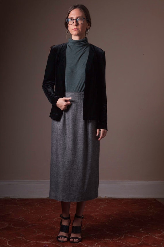 Vintage High Waisted Front Pleat Skirt
