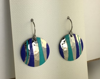 Turquoise Cobalt Blue Patina Earring
