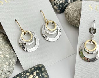 Mixed Metal Ohrringe Gold Silber Ohrringe Silber Ohrringe Kleine Ohrringe Ohrringe Unter 20 Brautjungfern Ohrringe