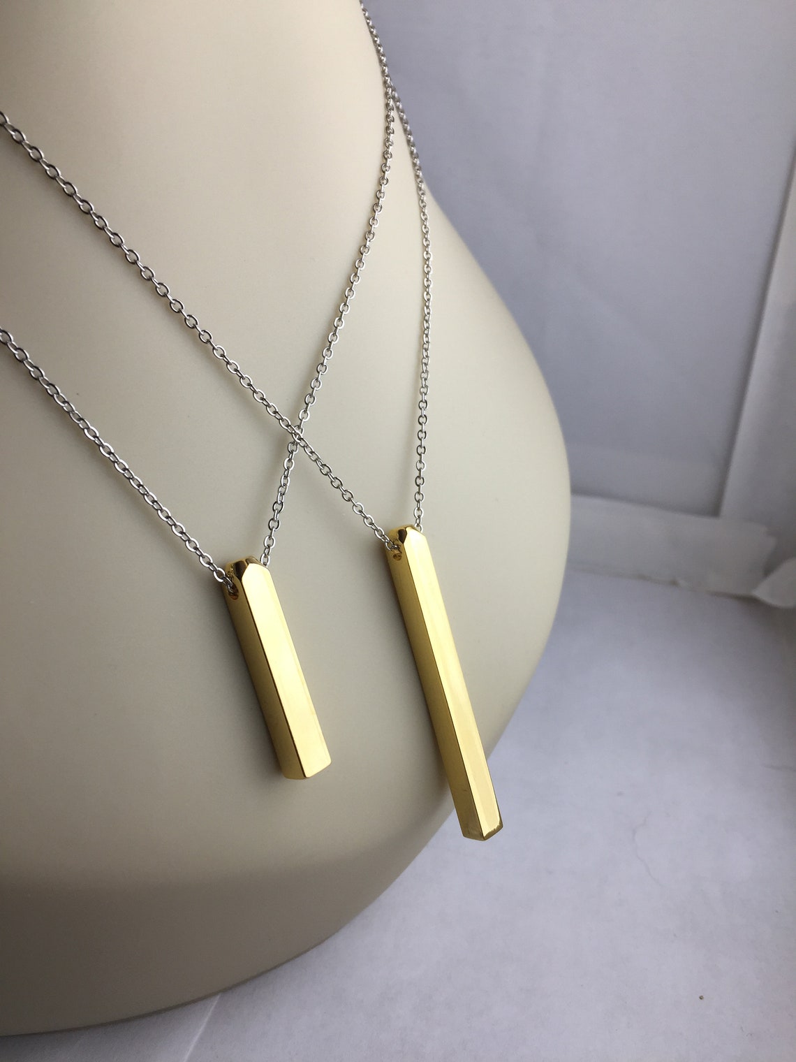 Bar Pendants Minimalist Pendants Geometric Pendant Gold Etsy