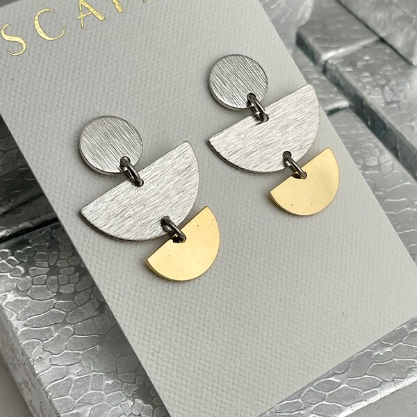 Mix Metal V Earrings main image 0