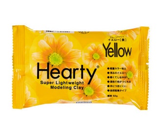 50g Hearty Clay, Lightweight Modeling Clay, Color: YELLOW, Air Dry Clay, Miniature sweets, Great for making flowers, dolls, faux sweets