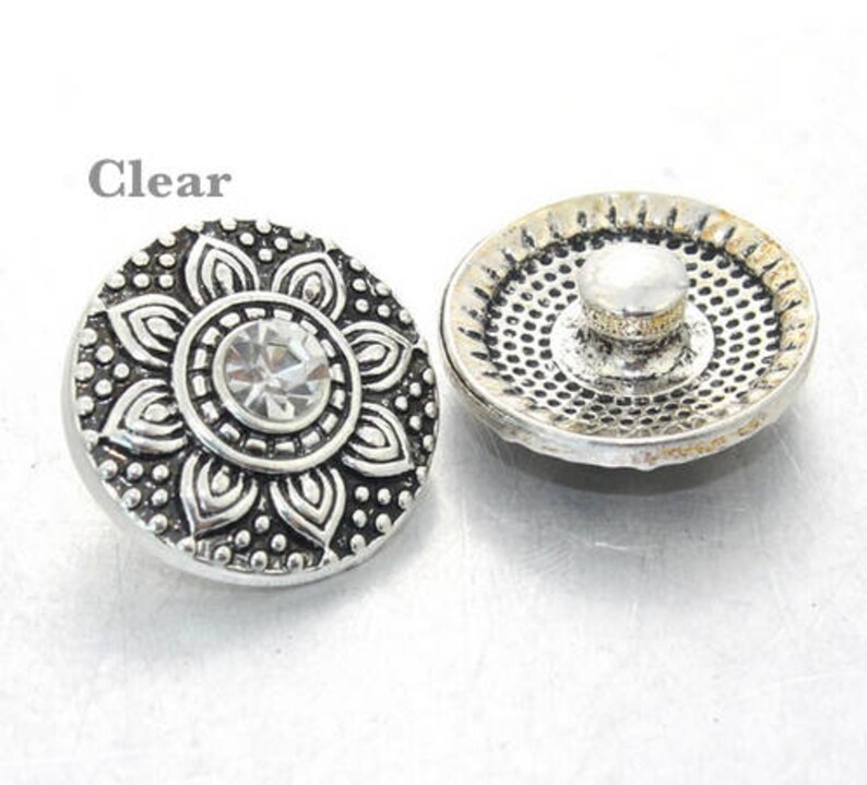 Snap Jewelry Crystal Sunflower Snaps Etsy