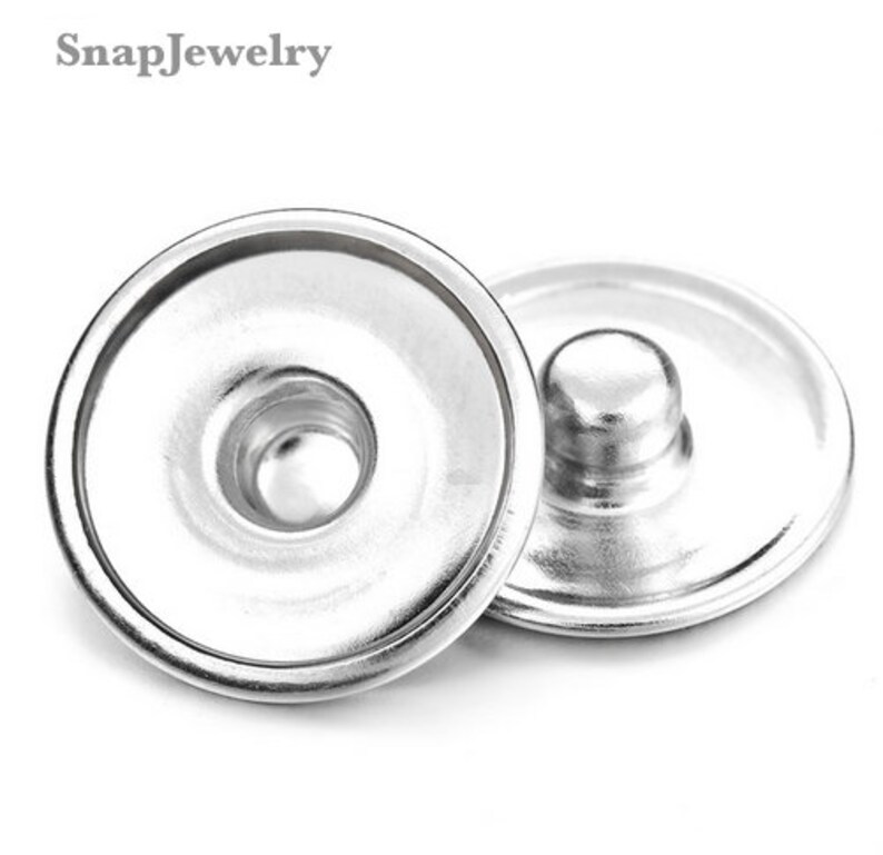 Snap Jewelry 18mm FLAT Snap Base DIY Supplies Silvertone Etsy