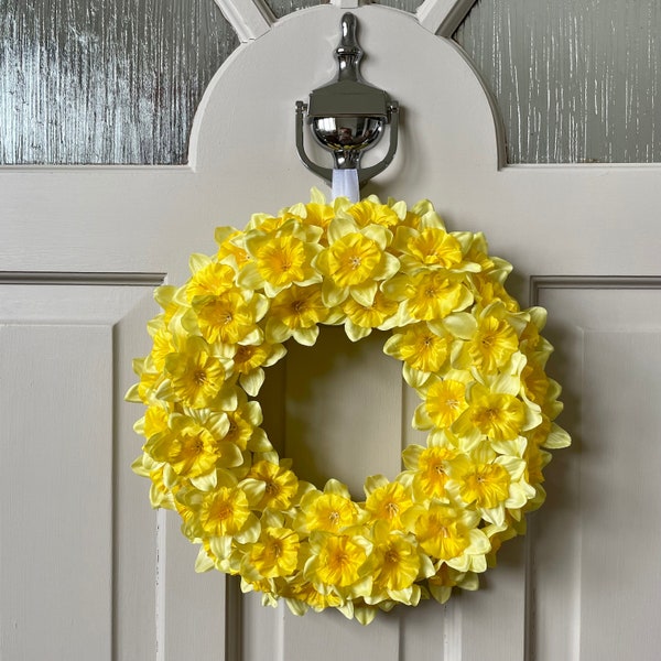 Spring Daffodils Wreath, Daffodil Gift for Mother, Spring Wreath for Front Door, Easter Front door Decor, saint david's day