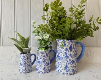 Spring Hare Ceramic Jug, 3 Sizes Available, Cottage Decor