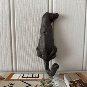 Cast Iron Dog Wall Hook, Cottage Decor