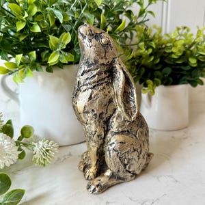Moon Gazing Hare Ornament, Cottage Decor