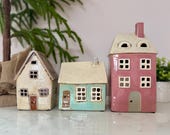 Hand Painted Pastel Cottage Tea Light Holder, 3 styles available
