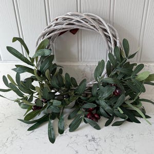 All Year Round Olive Wreath for Front Door, Olive Branch Wreath, Rustic Wreath for Farmhouse, Greenery Wreath