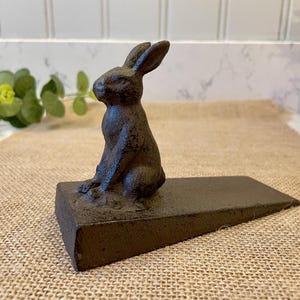 Cast Iron Rabbit Door Wedge, Cast Iron Door Stopper, Cottage Decor