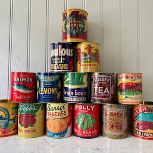 Lattina per alimenti in stile retrò, set di 2 lattine, 7 stili disponibili