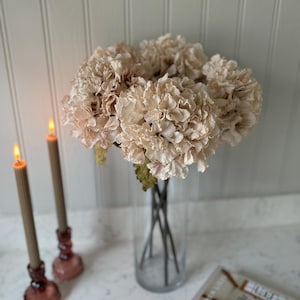 Off White Hydrangea Flower Arrangement: 5 Faux Stems, Cottage Decor
