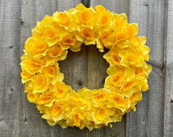 Spring Daffodils Wreath, Daffodil Gift for Mother, Spring Wreath for Front Door, Easter Front door Decor, Saint David's day