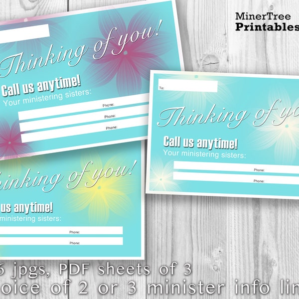 Ministering Sisters Information Cards