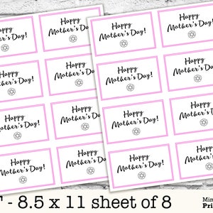 Happy Mother&#39;s Day Gift Tags, Instant Download, Printables