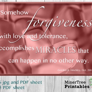 LDS imprimable, citation de pardon, document de pardon, citations de LDS, citation de Hinckley, document de LDS