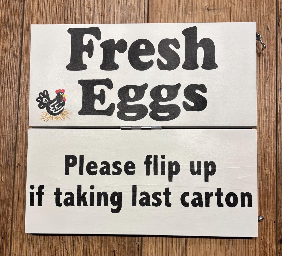 Fresh Eggs Wood Sign, Double Sided, Farmstand Sign, Farm Sign