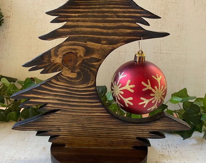 Wood Christmas Tree Ornament Hangerrustic Christmas Tree Ornament