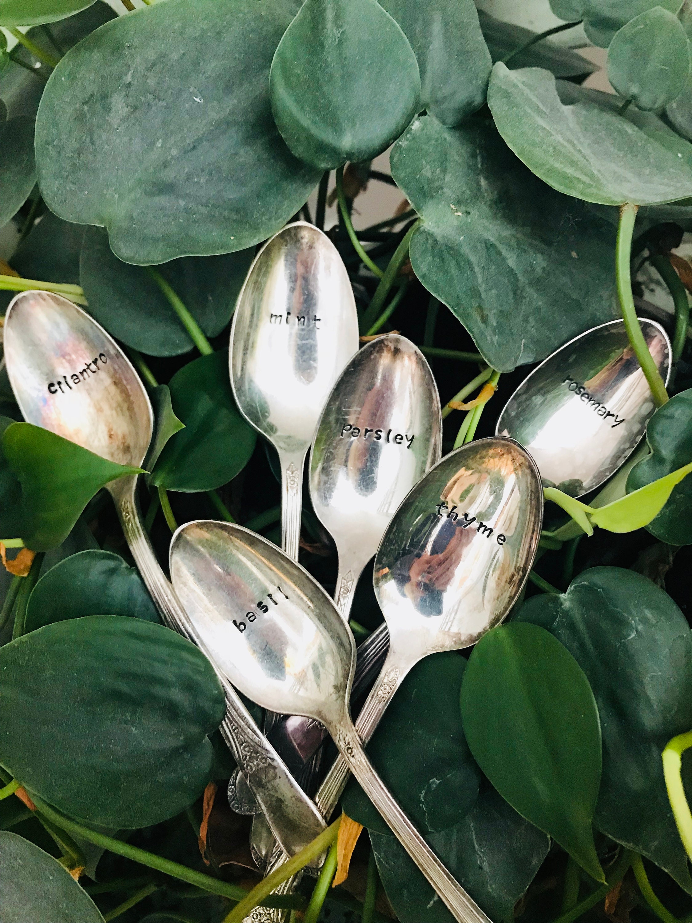 Garden Spoons Hand Stamped 3 Etsy
